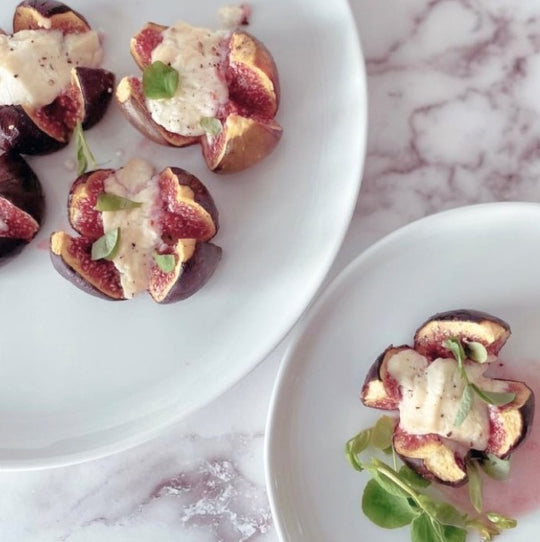 Open-Faced Fig with Cheese and Truffle Honey